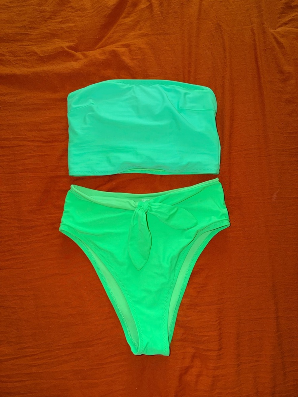 aerie Neon Green High Waisted Bikini Bottoms
